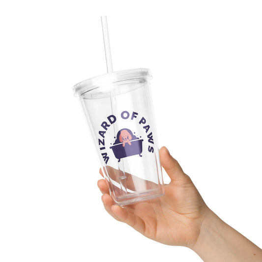 Clear plastic tumbler